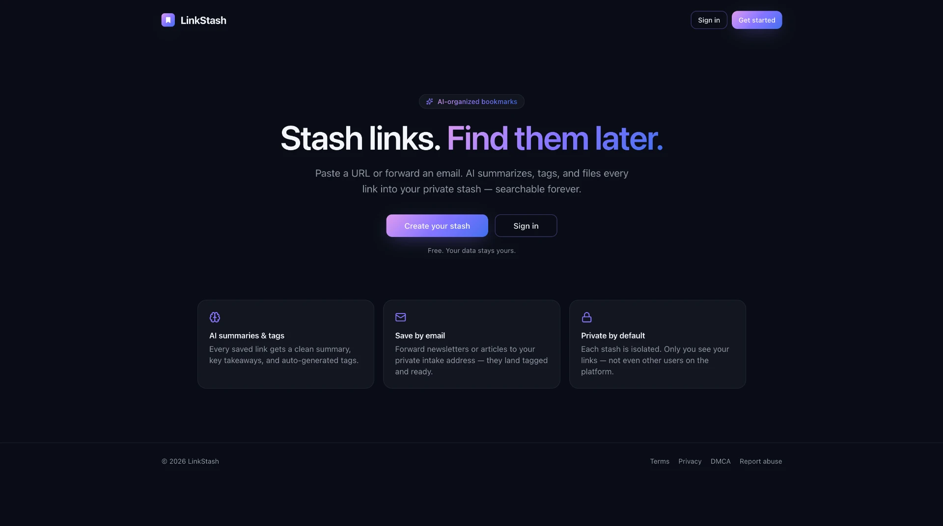 LinkStash homepage built by Goodfront